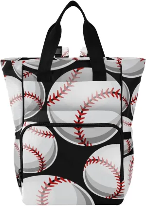 SPRIPORT Baseball Softball Graphics Diaper Bag Backpack for Baby Boys Girls Travel Tote with Stroller Straps & Bottle Storage Large Travel Diaper Backpack for Shopping Hiking Traveling Moms