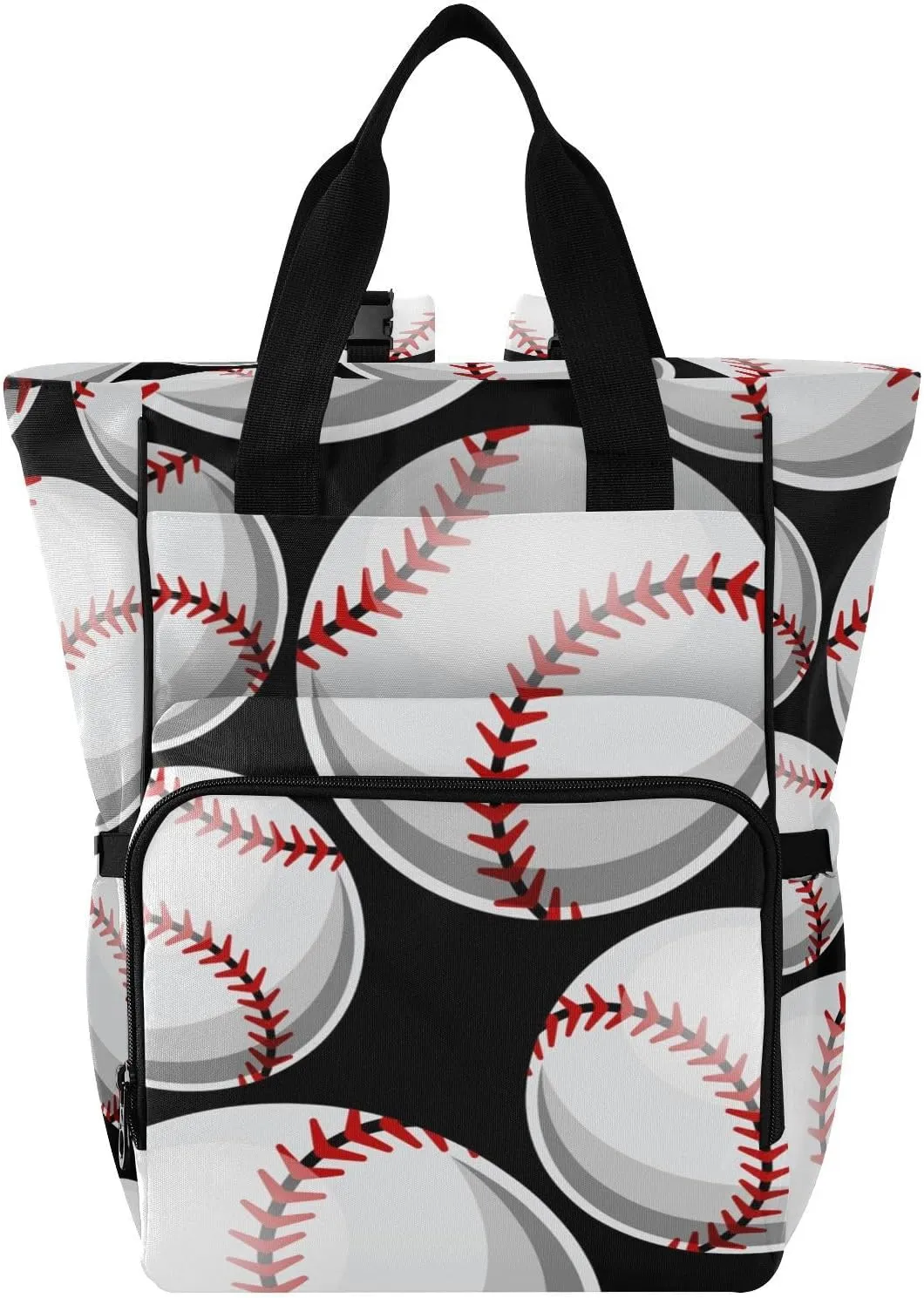 SPRIPORT Baseball Softball Graphics Diaper Bag Backpack for Baby Boys Girls Travel Tote with Stroller Straps & Bottle Storage Large Travel Diaper Backpack for Shopping Hiking Traveling Moms