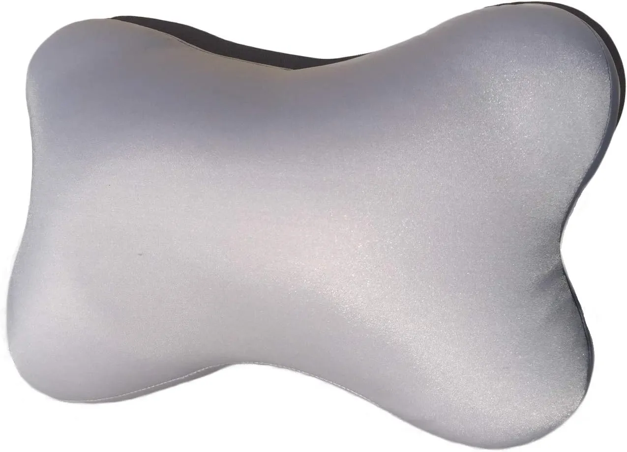 SQUISHY DELUXE Microbead Bone Shaped Comfy Lumbar Pillow, 12 X 9 inches (Grey)