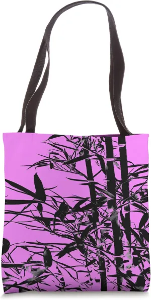 Stalks of Black Bamboo Silhouette Botanical Art Tote Bag