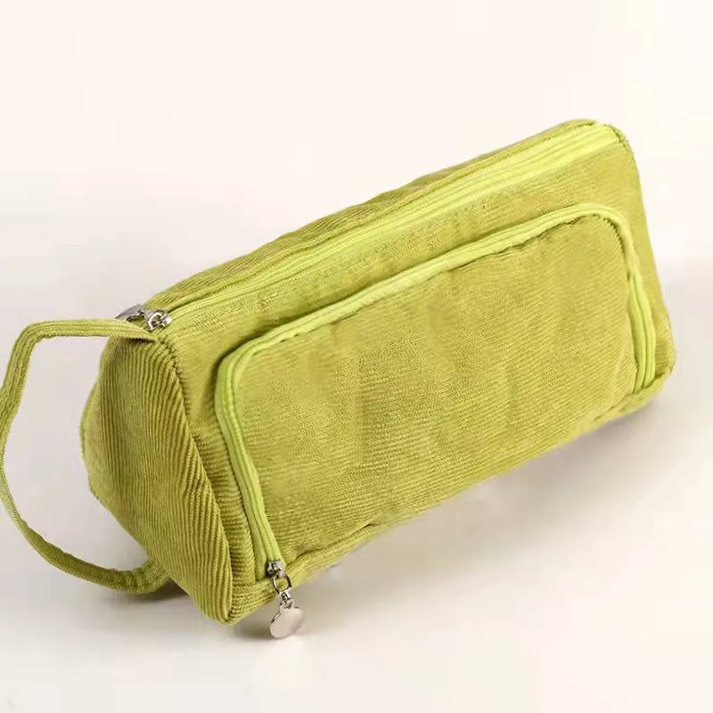 Stationary Pen Storage Bag Pen Pencil Bag Multi Layer Large Capacity Cosmetic Travel Storage Bag Simple Plaid Pencil Case