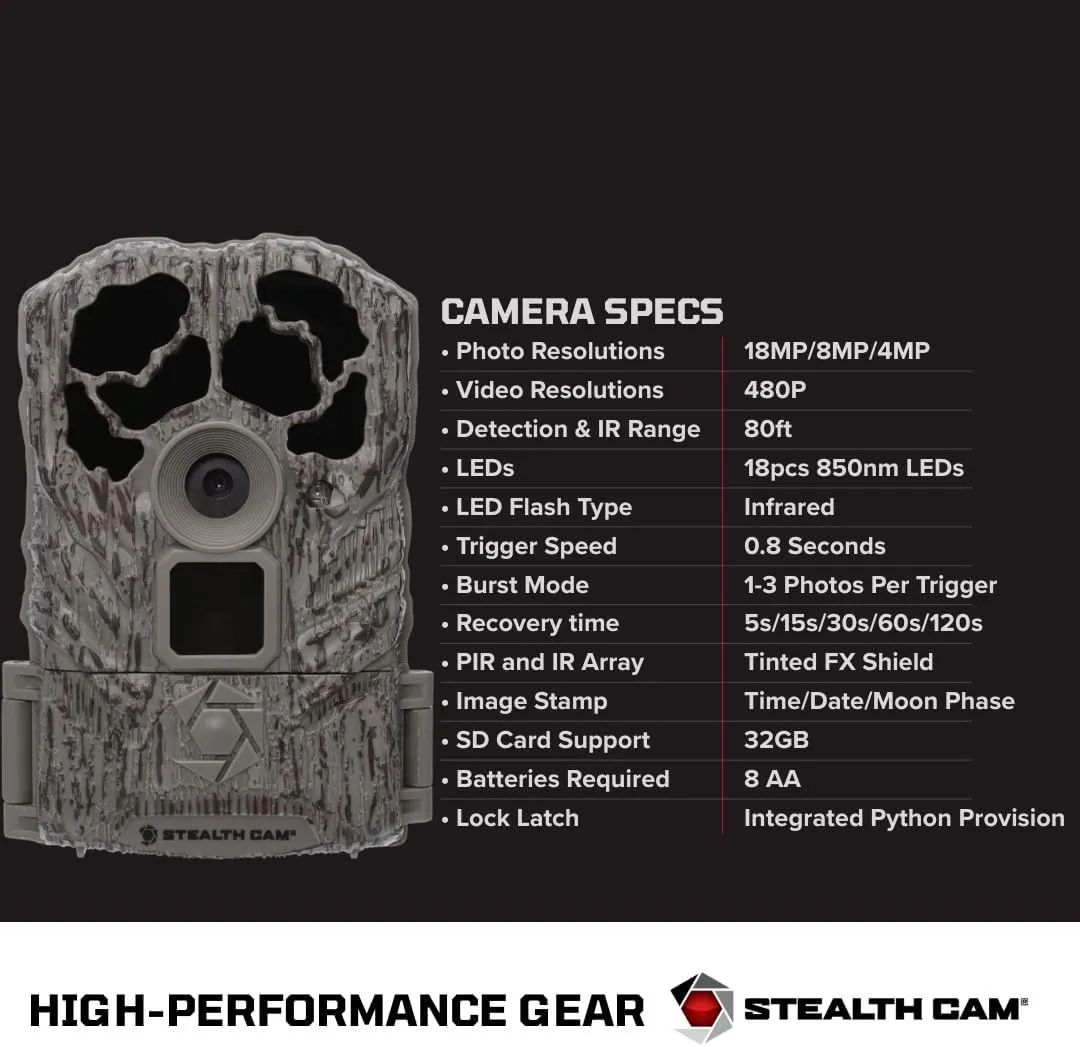 Stealth Cam Browtine 18MP Digital Trail Camera Combo with SD Card and Batteries Bundle with Focus Card Reader (6 Pack)