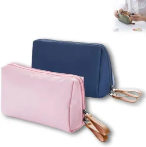 Strealinem Streamline Travel Makeup Pouch for Women, Convergei Converge Make up Bag Pouch, Multifunctional Small Cosmetic Makeup Bag with Compartments for Purse (Pink Blue)