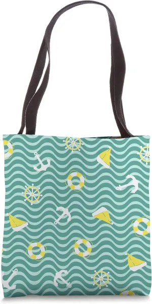 Summer Carryall, Nautical pattern beach Tote Bag