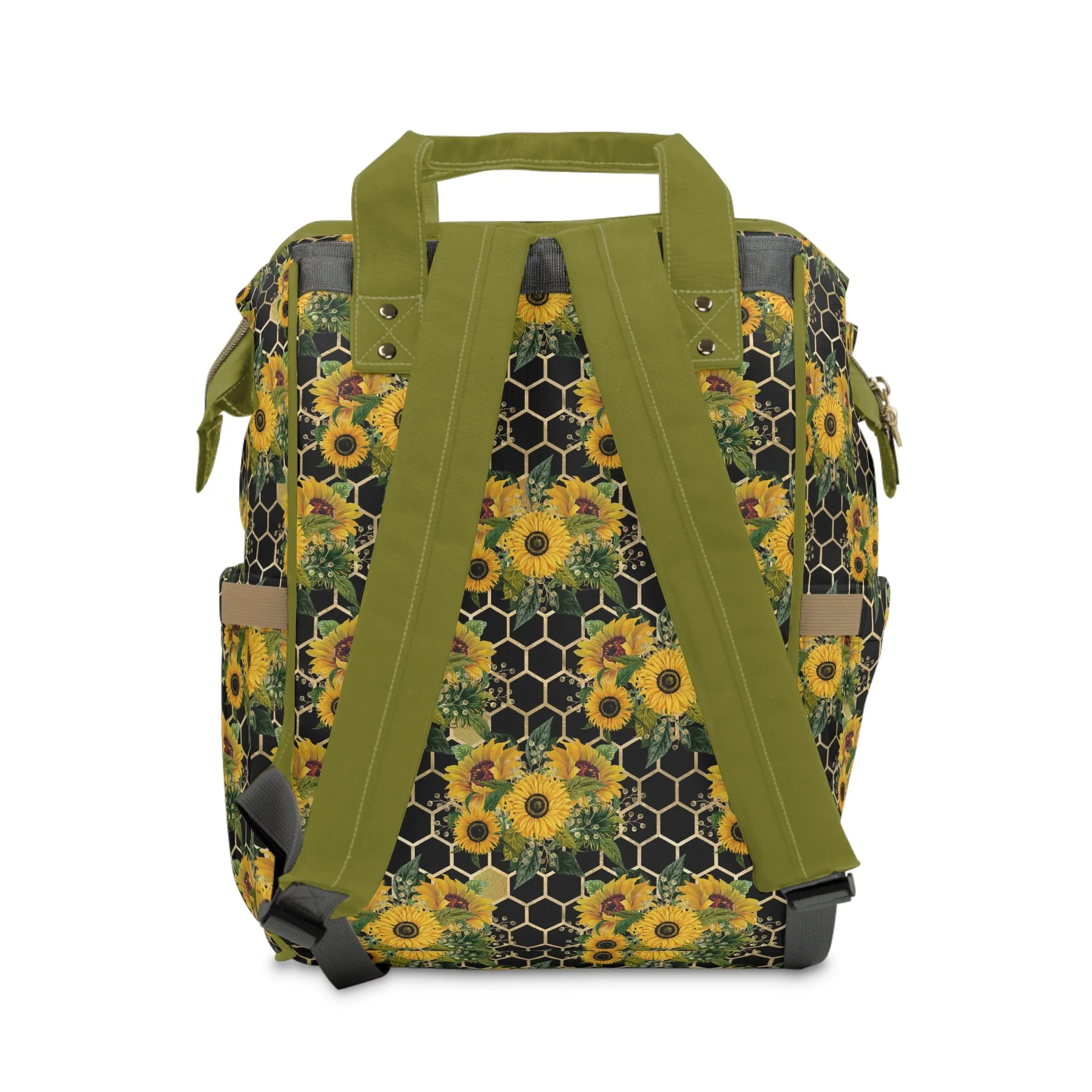 Sunflower Diaper Backpack - Bright & Multifunctional Baby Bag with Sunflower Design, Perfect for Nature-Loving Parents