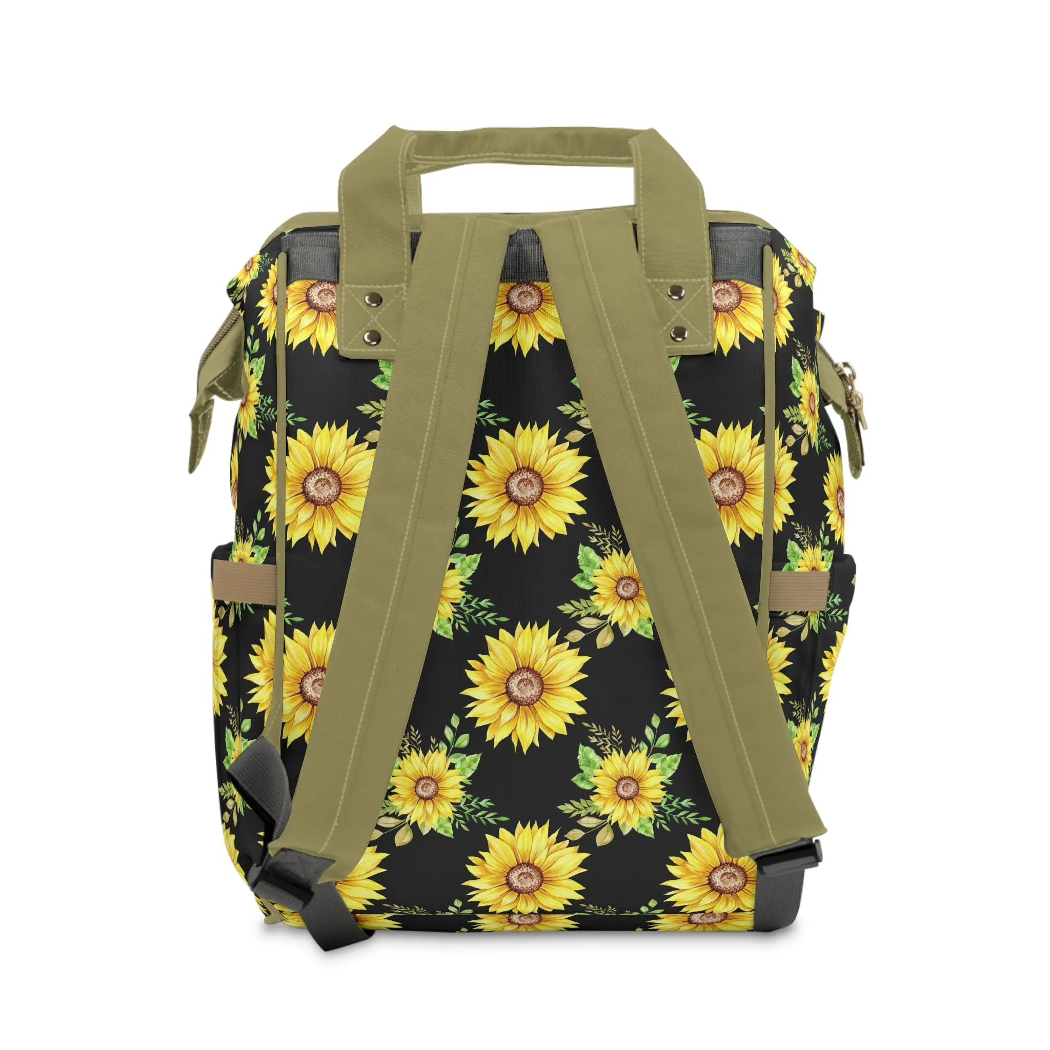 Sunflower Diaper Backpack - Bright & Multifunctional Baby Bag with Sunflower Design, Perfect for Nature-Loving Parents