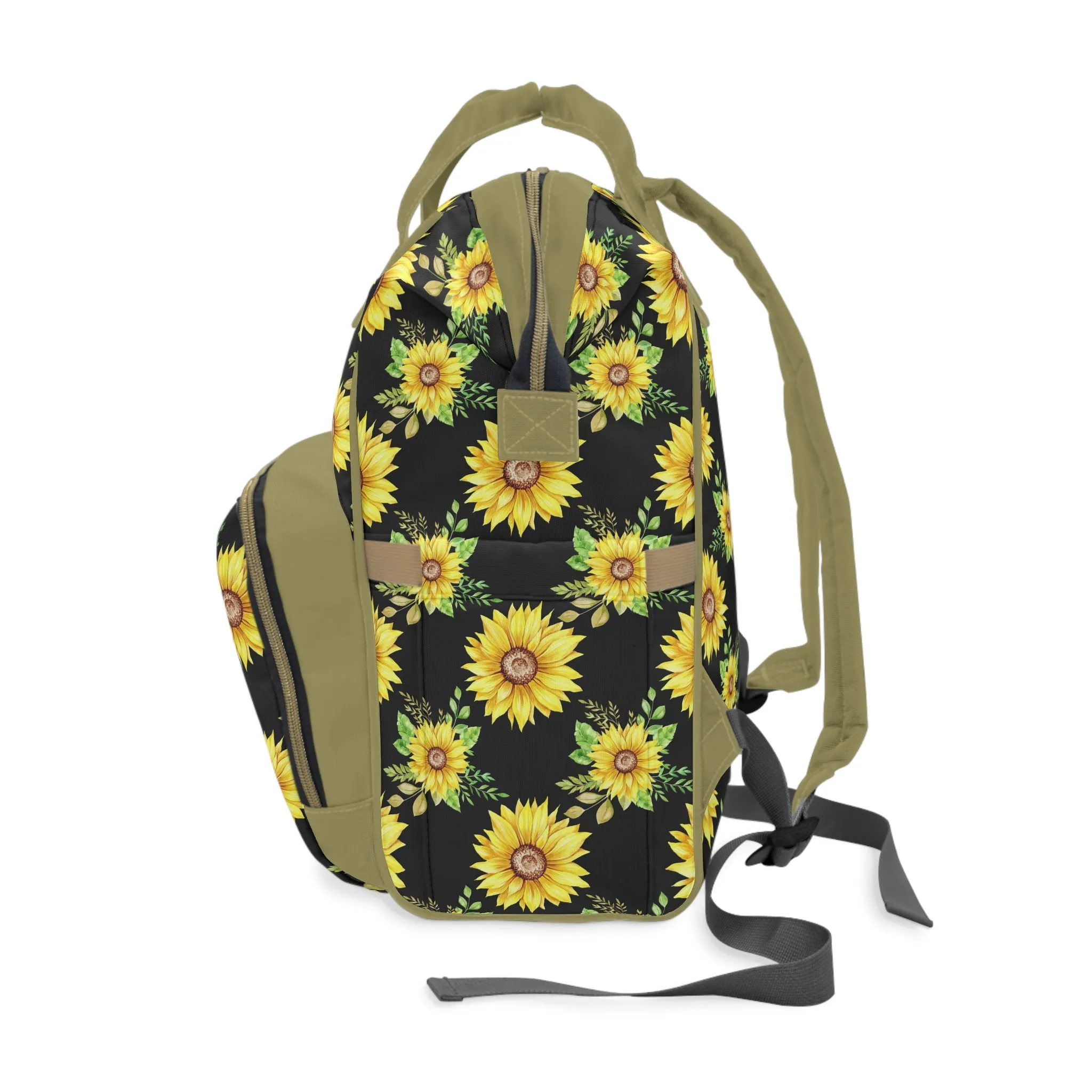 Sunflower Diaper Backpack - Bright & Multifunctional Baby Bag with Sunflower Design, Perfect for Nature-Loving Parents