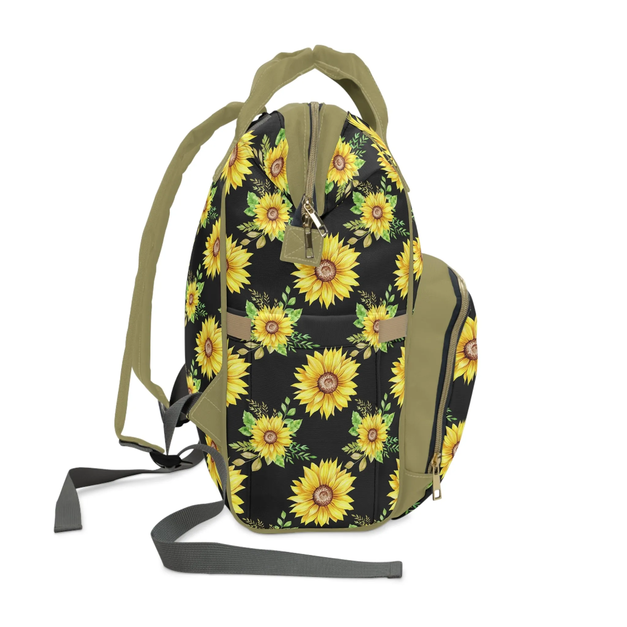 Sunflower Diaper Backpack - Bright & Multifunctional Baby Bag with Sunflower Design, Perfect for Nature-Loving Parents