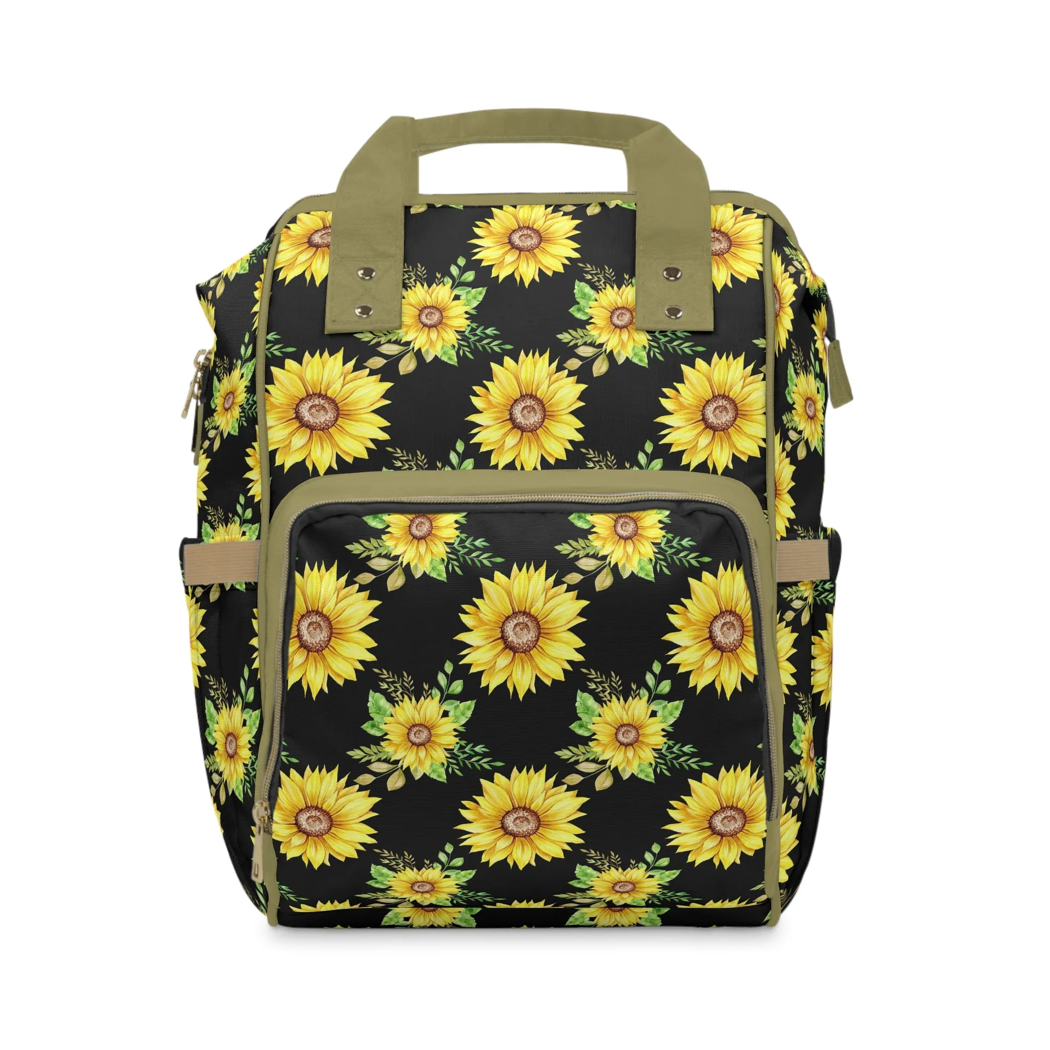 Sunflower Diaper Backpack - Bright & Multifunctional Baby Bag with Sunflower Design, Perfect for Nature-Loving Parents
