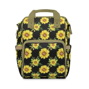 Sunflower Diaper Backpack - Bright & Multifunctional Baby Bag with Sunflower Design, Perfect for Nature-Loving Parents