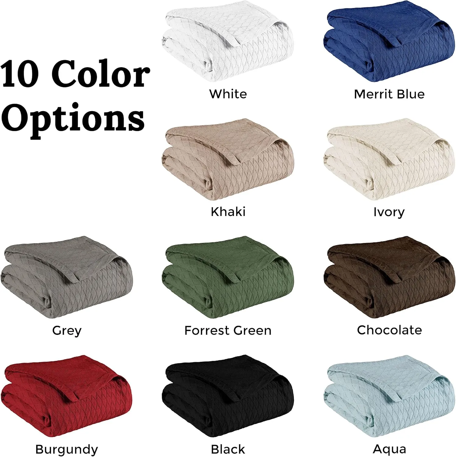 SUPERIOR Diamond Weave All-Season Cotton Blanket, Cover for Home, Couch, Bed, Soft, Warm Blankets, Boho Aesthetic, Comfy, Cozy, and Cute Covers, Decorative Bedding Essentials, Full/Queen, Khaki