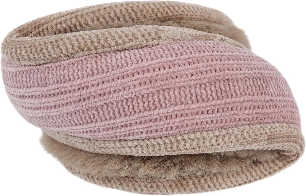 Surblue Unisex Warm Knit Earmuffs Ladies Outdoor Cashmere Winter Pure Color Fur Earwarmer