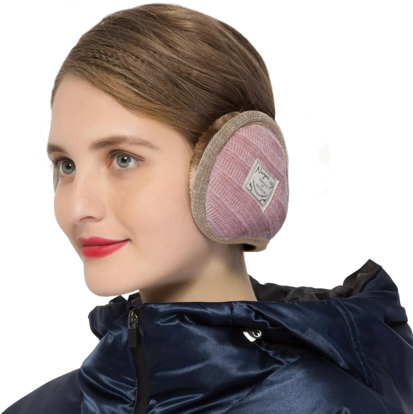 Surblue Unisex Warm Knit Earmuffs Ladies Outdoor Cashmere Winter Pure Color Fur Earwarmer