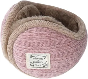 Surblue Unisex Warm Knit Earmuffs Ladies Outdoor Cashmere Winter Pure Color Fur Earwarmer