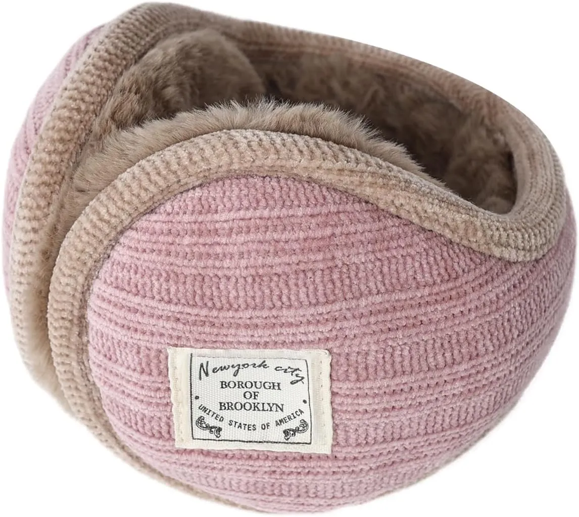 Surblue Unisex Warm Knit Earmuffs Ladies Outdoor Cashmere Winter Pure Color Fur Earwarmer
