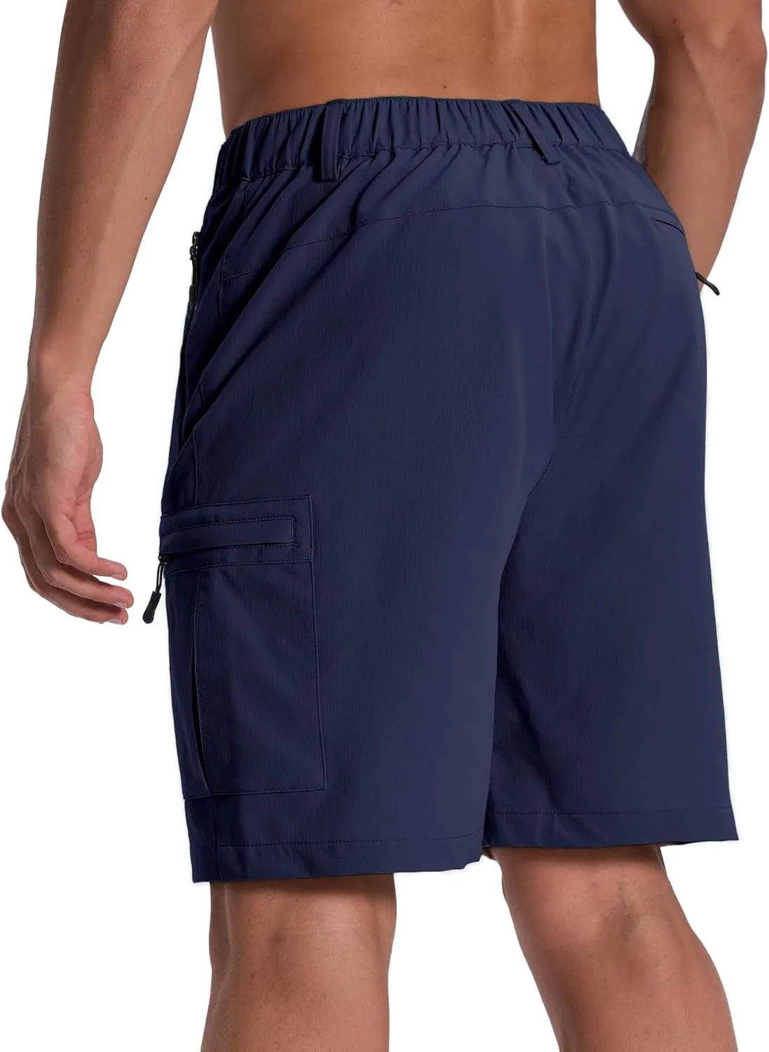 Susclude Hiking Cargo Shorts for Men Quick Dry Stretch Mens Hybrid Shorts with 5 Zipper Pockets for Golf Running