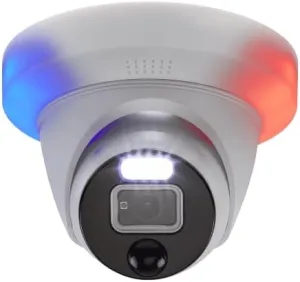 Swann Add-On NVR Flashing Light Dome Security Camera with Sensor Spotlight, 4K Ultra HD Surveillance, Outdoor & Indoor Design, True Detect Heat, Motion Detection, Siren