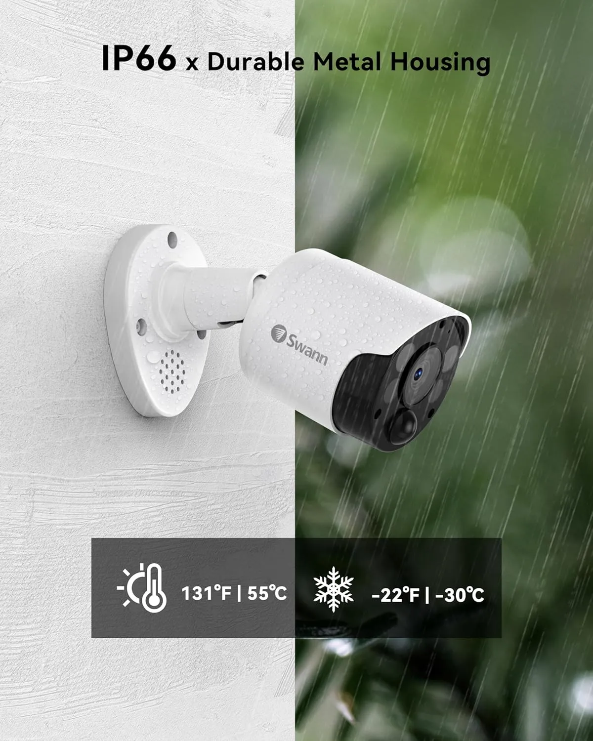 Swann Home Security Camera System with 2TB HDD, 8 Channel 4 Cam, POE Cat5e NVR 4K HD Video, Indoor or Outdoor Wired Surveillance CCTV, Color Night Vision, Heat Motion Detection, LED Lights, 886804FB