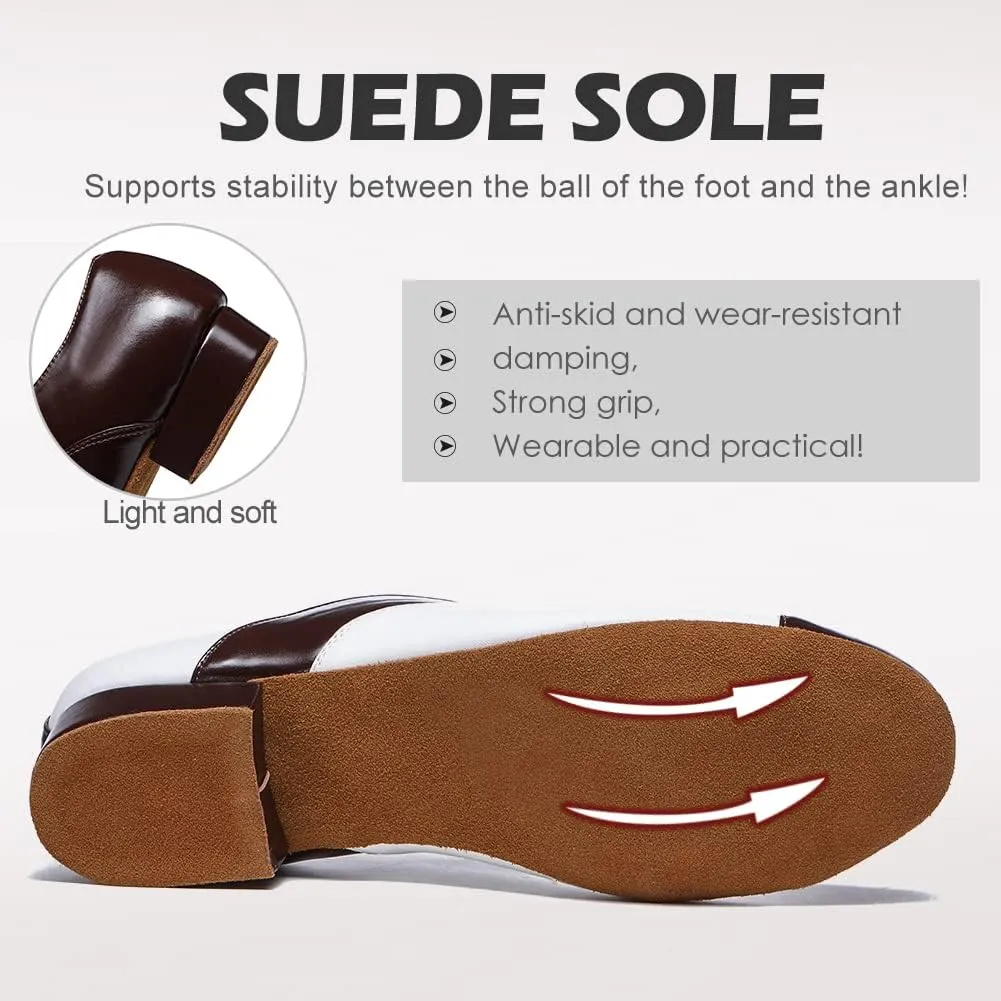 SWDZM Men's Leather Dance Shoes Standard Latin Ballroom Tango Modern Professional Practice Dance Shoes