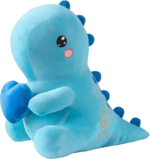 Sweet Romantic Dinosaur Stuffed Animal，Loving Soft Dino Plush Toys with Holding Heart for Valentine Day, Anniversary Birthday Gift for Her Girls Boys Girlfriend(Blue Loving Dinosaur 20 inch)