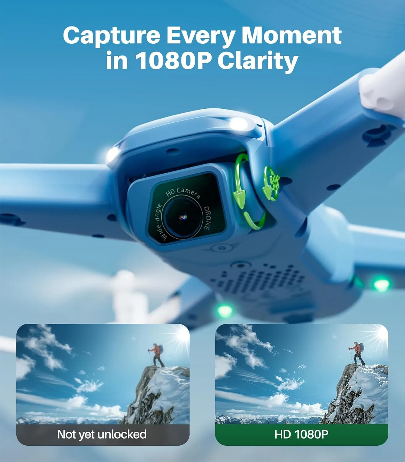 SYMA Drone with Camera 1080P HD FPV Foldable Drone for Kids and Adults, Quadcopter Toys Gifts with Optical Flow Positioning, 90°Adjustable Lens, 3D Flip, One Key Function, Headless Mode