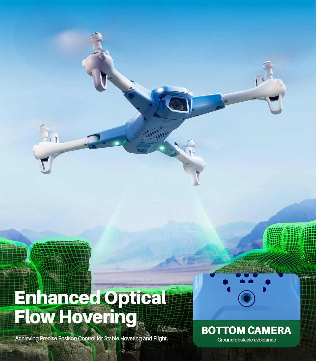 SYMA Drone with Camera 1080P HD FPV Foldable Drone for Kids and Adults, Quadcopter Toys Gifts with Optical Flow Positioning, 90°Adjustable Lens, 3D Flip, One Key Function, Headless Mode