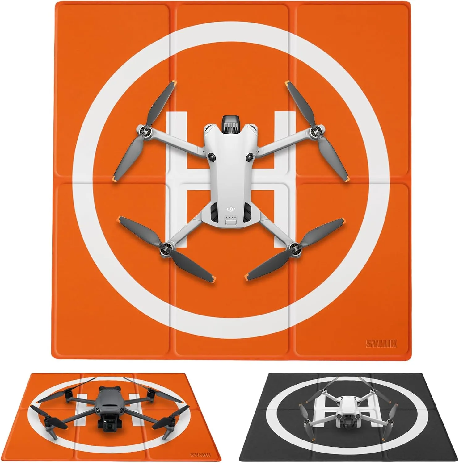 SYMIK LP500 Drone Landing Pad 20 inch (50cm) Double-Sided Waterproof (2x3 fold) Fast-Fold Helipad Weighted Drone Launch Pad for DJI Flip / Neo / Mini 4k / Mini 4 Pro / Mini 3 / Air 3S / Avata 2 / Mavic 3 Pro