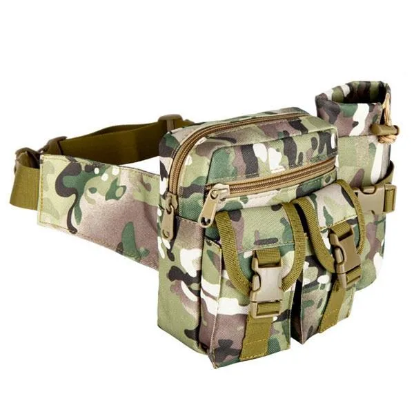 Tactical Military Waist Bag Pouch Haversack Messenger Bag with Bottle Pack for Camping Hiking CP
