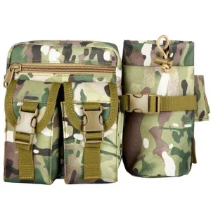 Tactical Military Waist Bag Pouch Haversack Messenger Bag with Bottle Pack for Camping Hiking CP