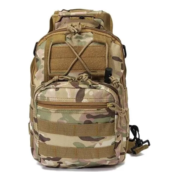 Tactical Utility Sports Hiking Single Shoulder Sling Chest Bag Travel Backpack CP