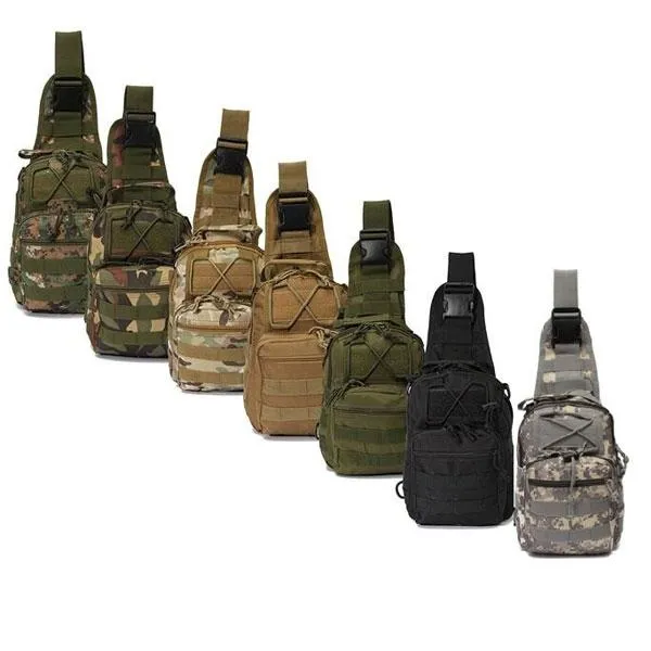 Tactical Utility Sports Hiking Single Shoulder Sling Chest Bag Travel Backpack CP