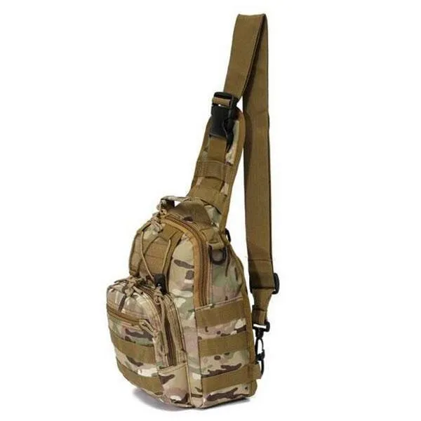 Tactical Utility Sports Hiking Single Shoulder Sling Chest Bag Travel Backpack CP