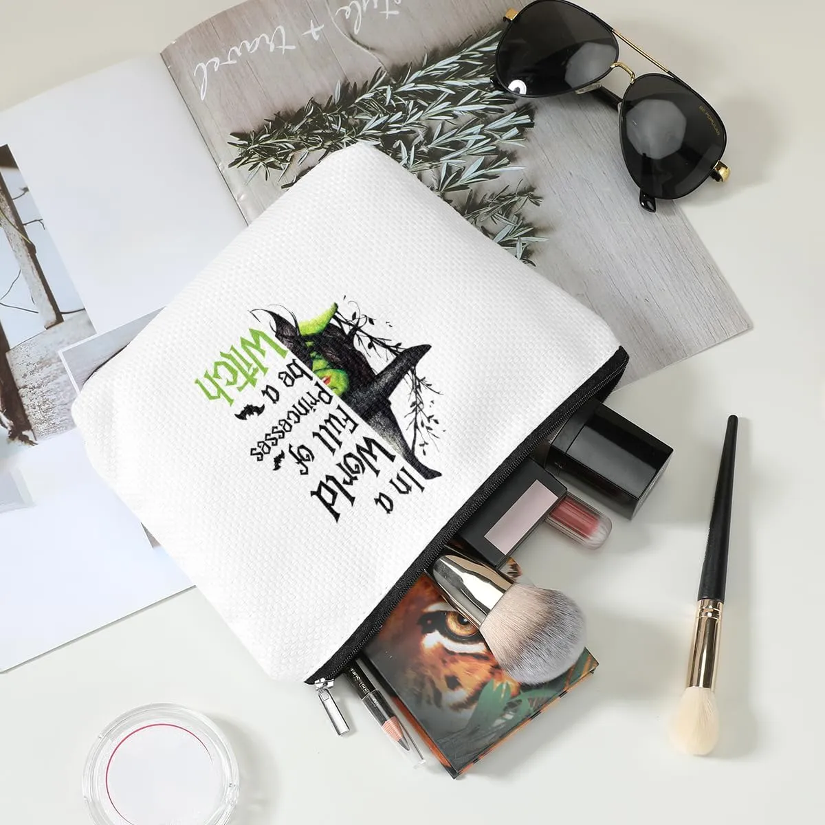 TBT Witchy Gifts Witchcraft Bag Witch Stuff Make Up Bag Cosmetic Bag for Halloween Birthday Christmas Gifts for Witchcraft Lovers Women Female Best Friends Coven Sisters