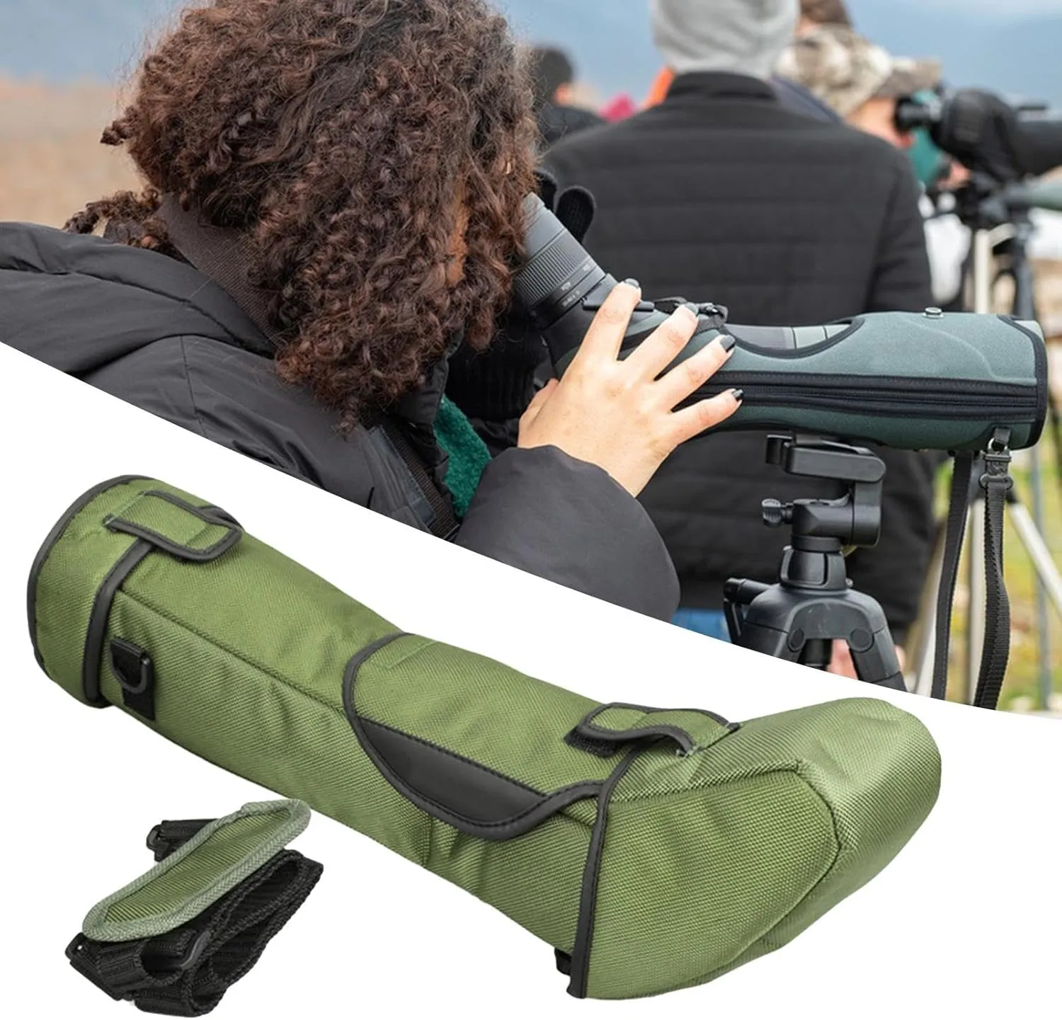 Telescope Bag – Nylon, Black, Spotting Scope, Storage Case, Travel Pack | Shock-Proof Adjustable Shoulder Strap Telescope Carrying Case For Outdoor Astronomy Gear Birdwatching 100MM 80MM Compatible