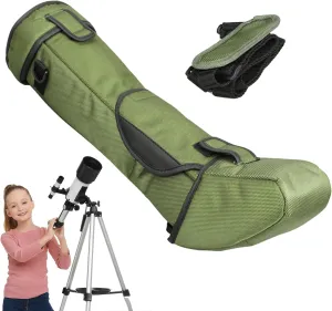 Telescope Bag – Nylon, Black, Spotting Scope, Storage Case, Travel Pack | Shock-Proof Adjustable Shoulder Strap Telescope Carrying Case For Outdoor Astronomy Gear Birdwatching 100MM 80MM Compatible