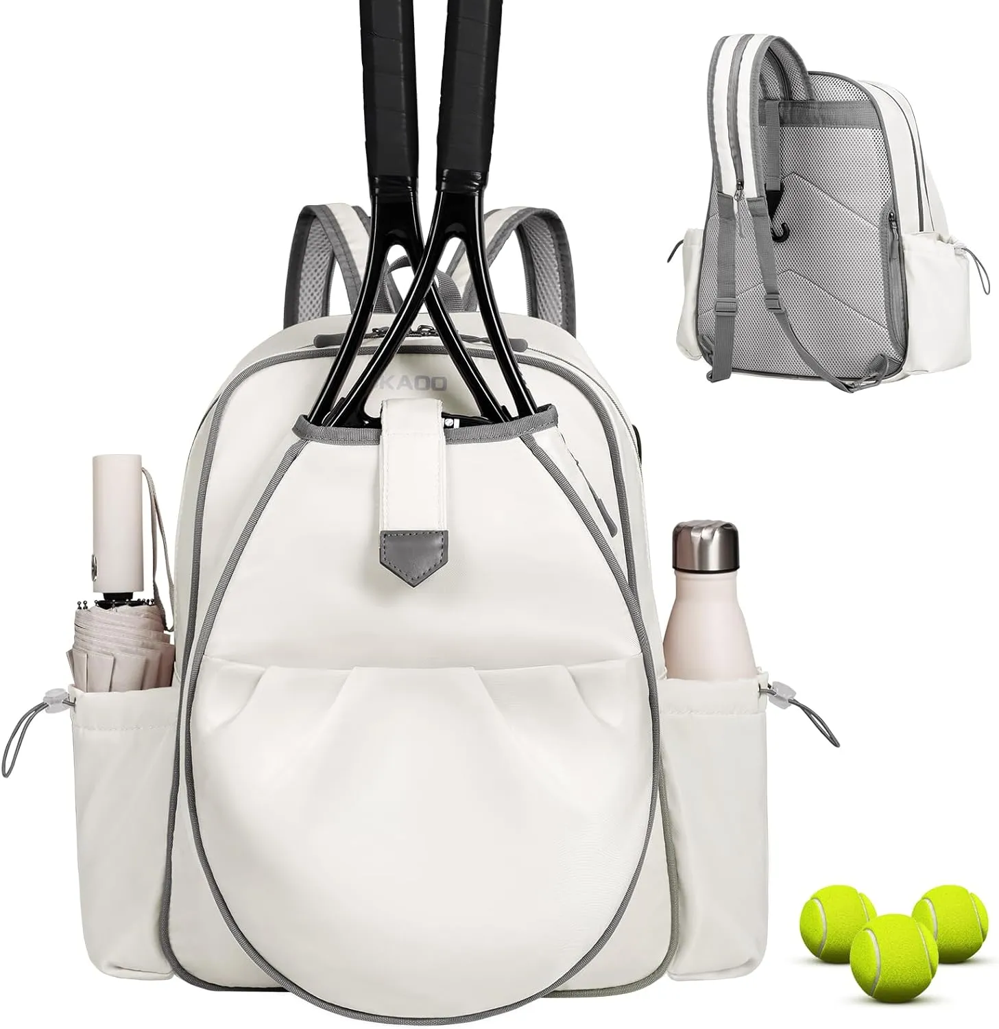 Tennis Bags for Women, Waterproof Tennis Sling Crossbody Backpack Holds 2 Rackets Tennis Racket Bag for Pickleball & Badminton
