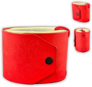 The Lava Cash Wrap Wallet, Handmade Leather Money Wallet Organizer, Handy Purse Bands with Magnetic Clasp, Money Organizer for Cash & Cards, Slim Pocket Wallet for Men & Women (Red)