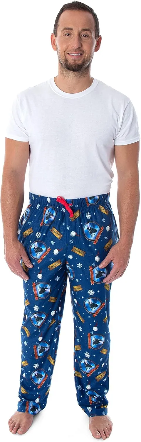 The Polar Express Men's Believe Train Ticket Woven Fleece Lounge Sleep Pajama Pants