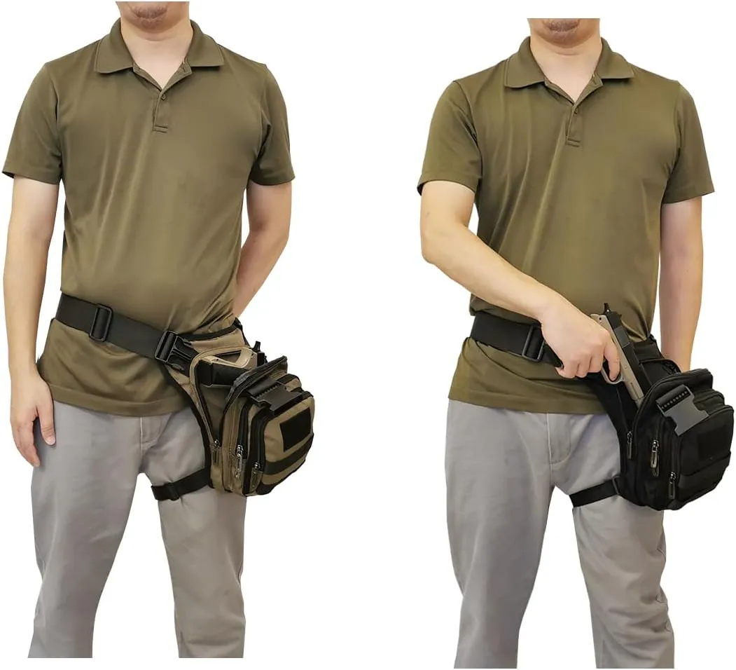 Thigh Pack, Larswon Leg Bag Thigh Pouch Bag Tactical Waist Bag Motorcycle Bag Waterproof
