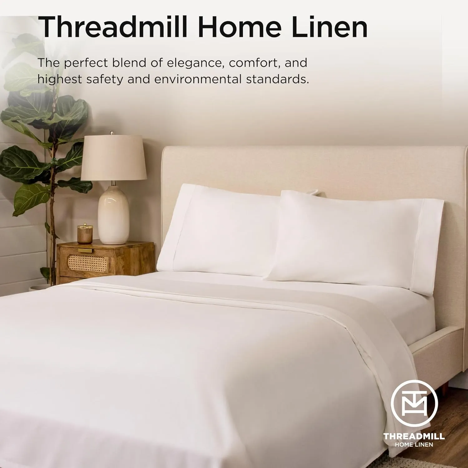 Threadmill Luxury 800 Thread Count King 100% Cotton Sheets - Hotel White Sateen Weave Bed-Sheets, Better Than Egyptian Cotton, 4 Pc Solid Soft Bed Set, Fits 16" Deep Pocket