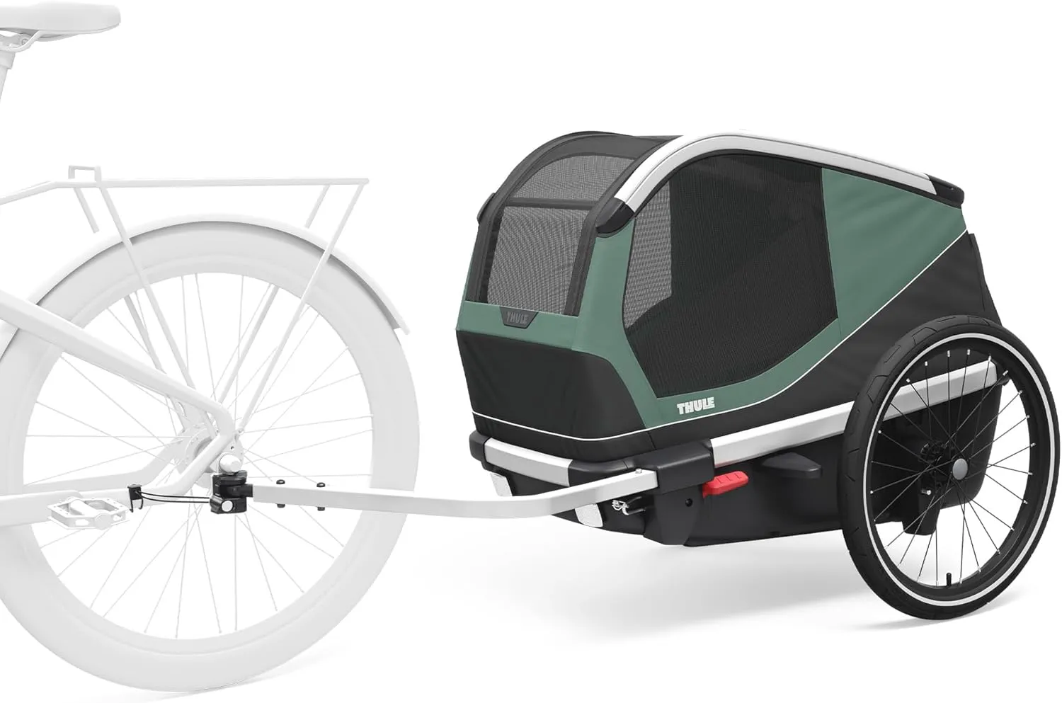 Thule Bexey pet Bike Trailer - Carrier for Small & Large Sized Dogs - Foldable Design - Easy to Connect to Bike - Padded Interior - Converts into Travel Crate - Durable Materials