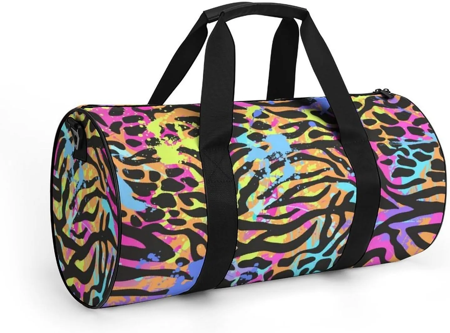 TigerPrint Large Capacity Cylindrical Fitness Bag Unisex