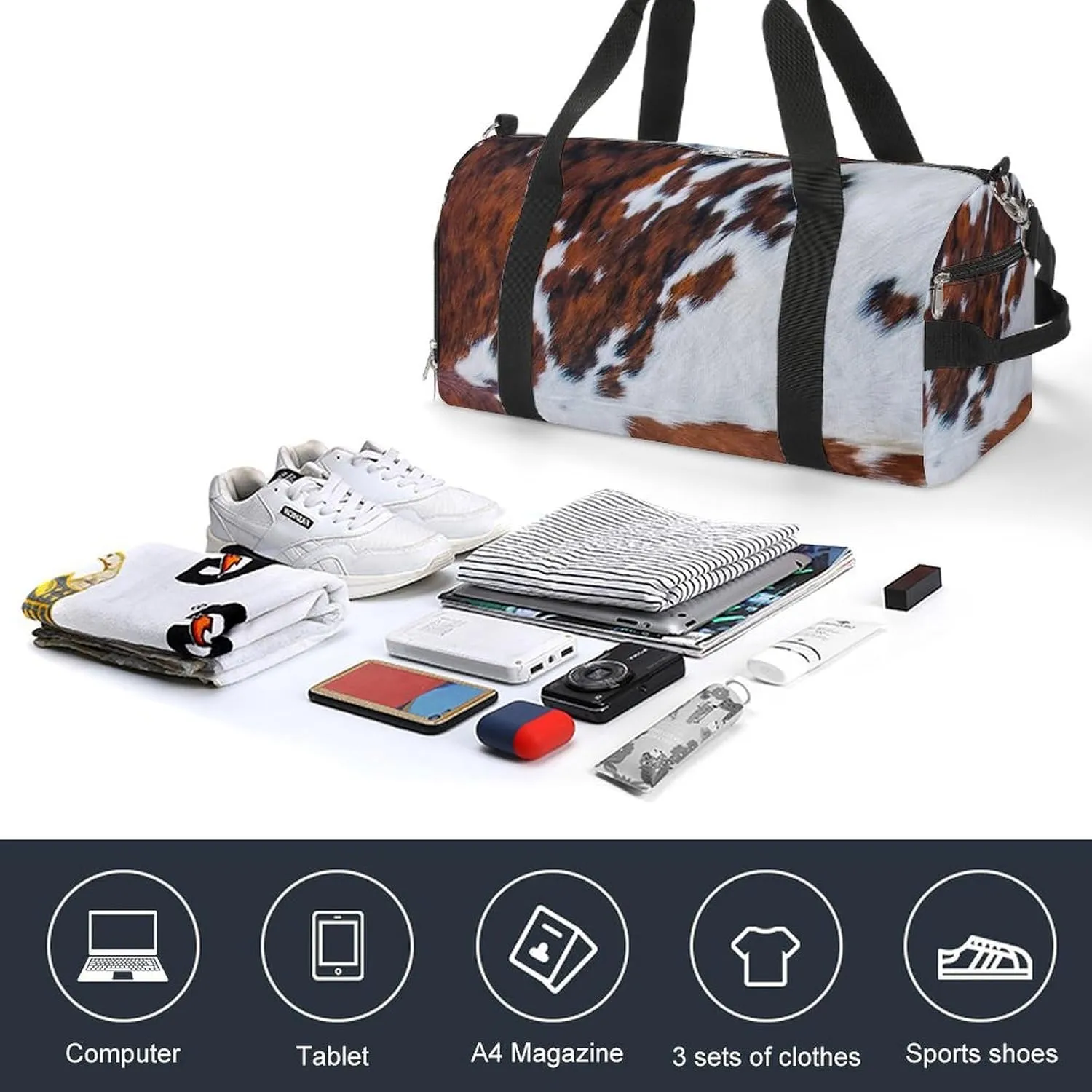 TigerPrint Portable Large Capacity Fully Printed Fitness Bag Unisex