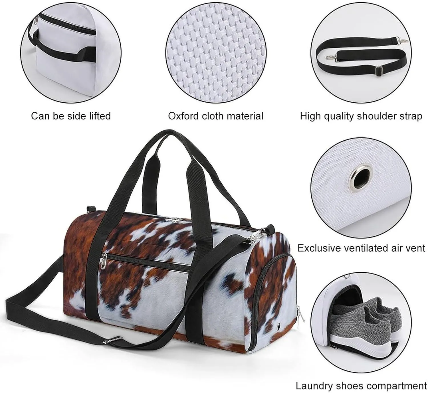 TigerPrint Portable Large Capacity Fully Printed Fitness Bag Unisex