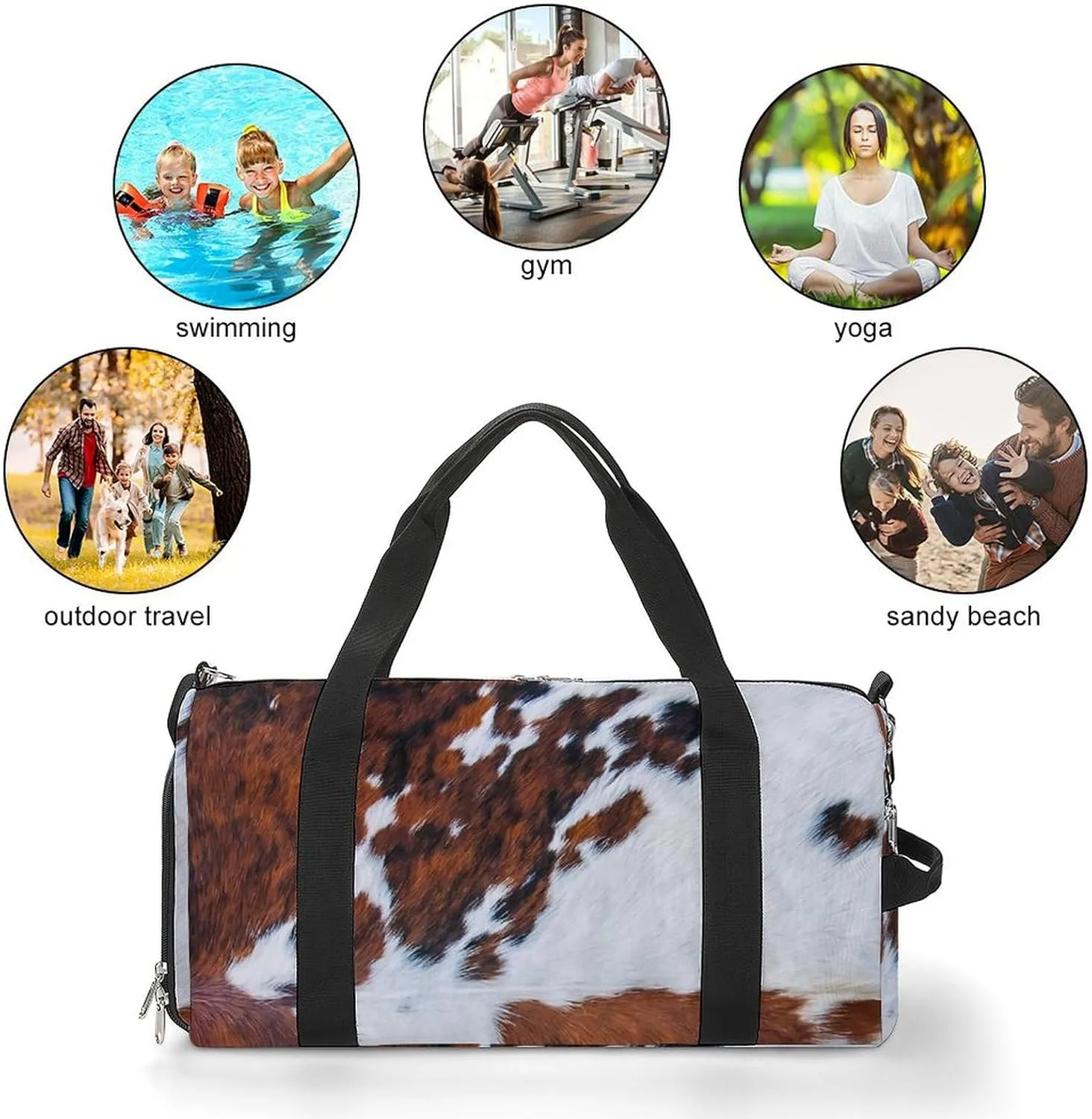 TigerPrint Portable Large Capacity Fully Printed Fitness Bag Unisex