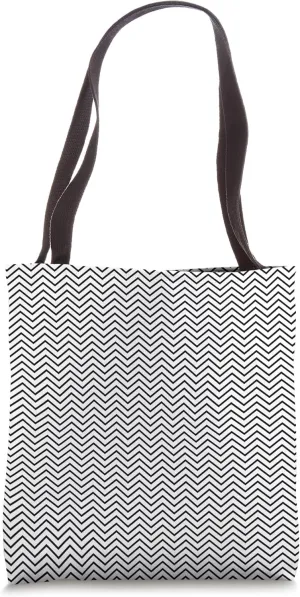 Timeless, Black & White, Chevron Pattern Design Tote Bag