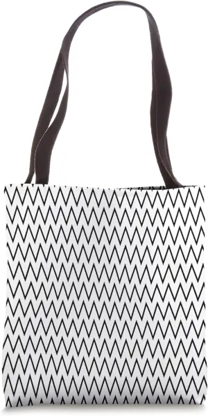 Timeless, Black & White, Chevron Pattern Design Tote Bag