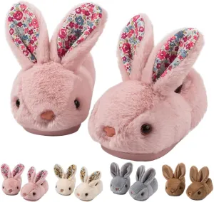 Toddler Kids Slippers Bunny Design Indoor Plush Shoes