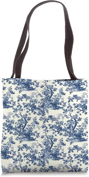 Toile de Jouy Pattern Tote Bag