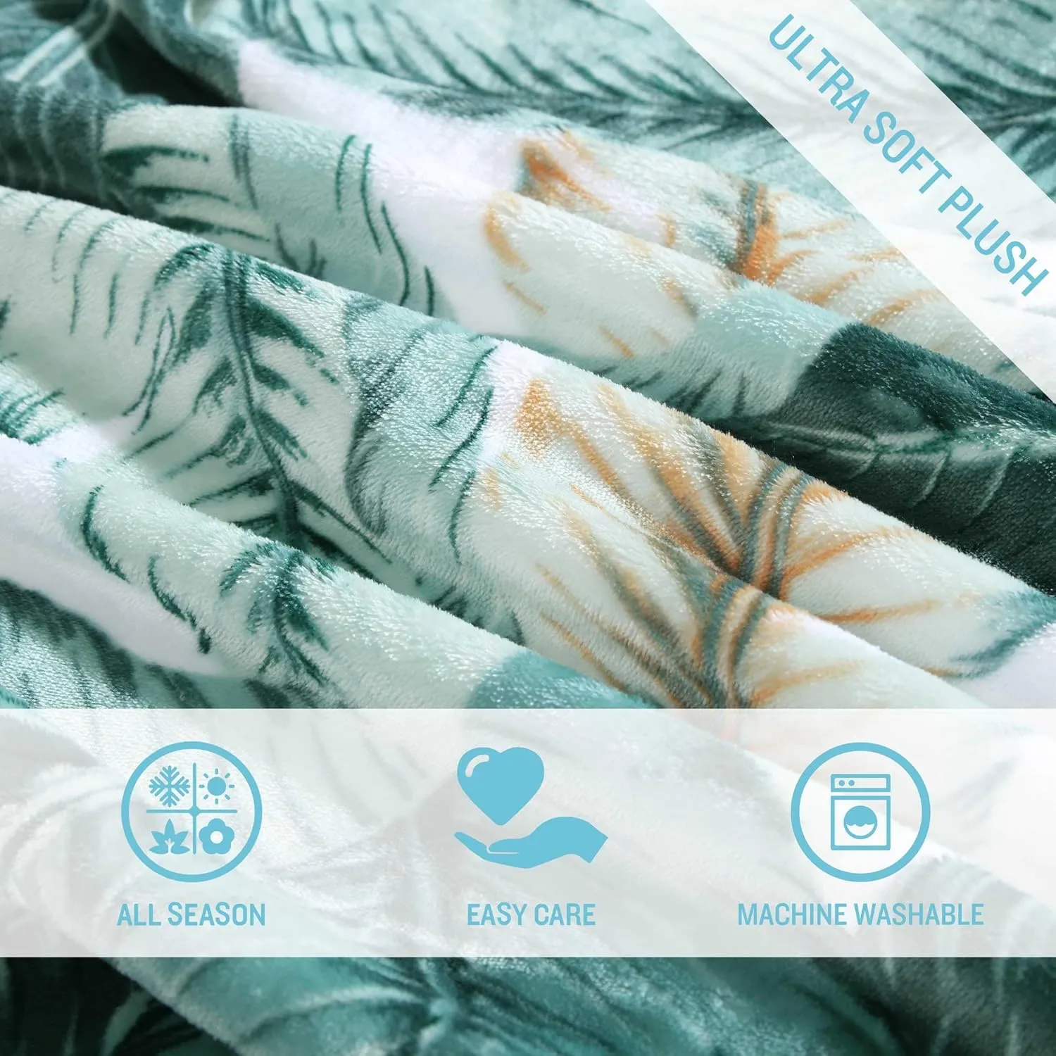 Tommy Bahama - King Blanket, Ultra Soft Plush Bedding, Coastal Inspired Bedding Essentials, Oeko-Tex Certified (Vintage Palms Green, King)